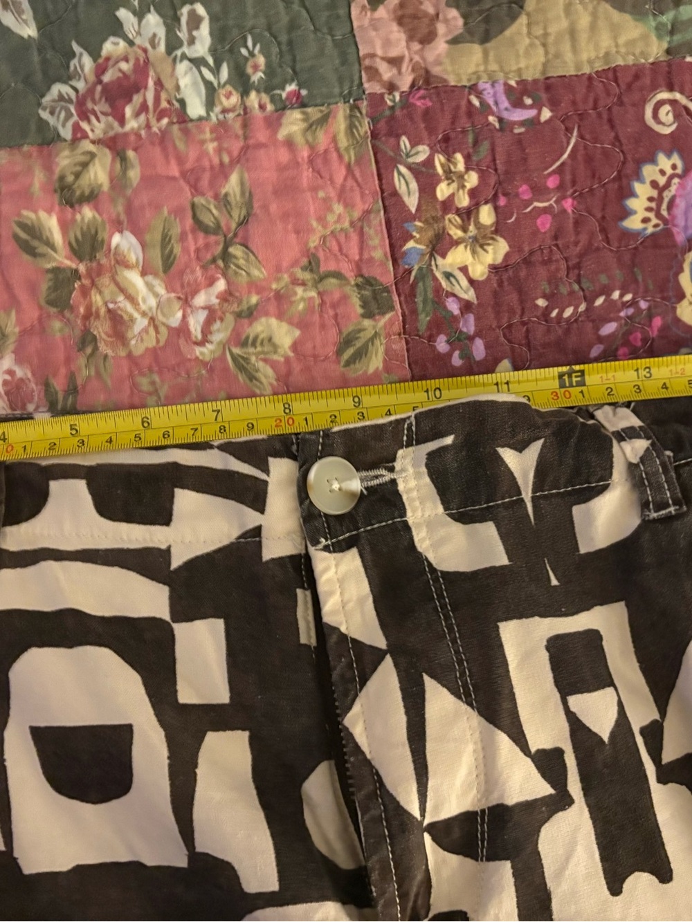 Kut from the Kloth MEG - Black & Cream Abstract Wide Leg Pants - Picture 6 of 6